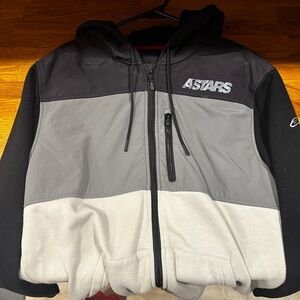 Alpinestars Black and Gray Zip-Up Hoodie (Large)